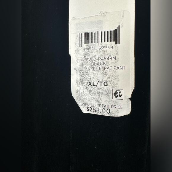 NWT EILEEN FISHER Velvet Straight Leg Pants Black XL Pull-On Side Pockets - Picture 4 of 7